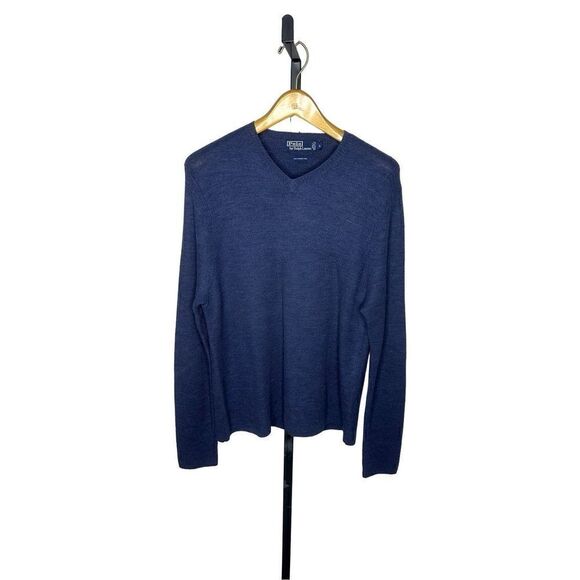 Polo by Ralph Lauren Blue 100% Merino Wool Sweater Men’s Size Large - Picture 1 of 10